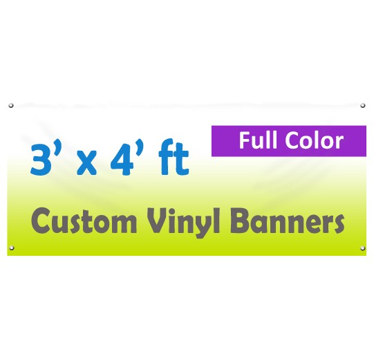 3x4ft Color Custom Printed Vinyl Banner