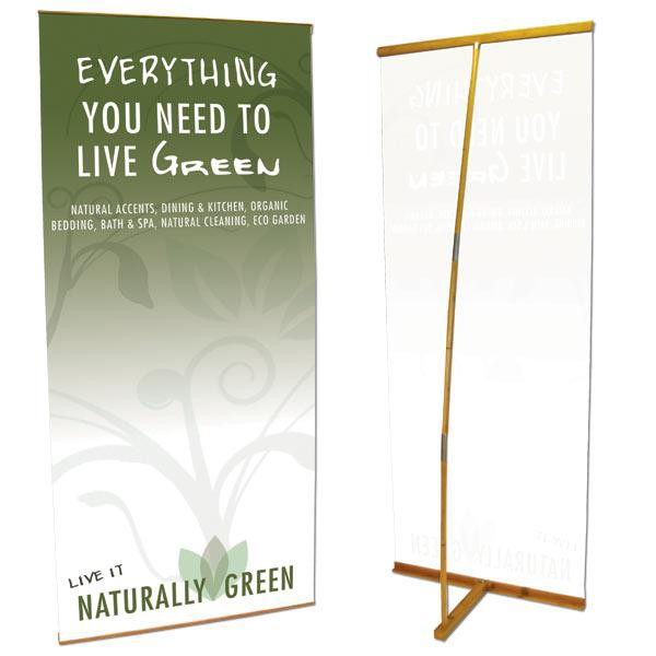 2.5'x6'ft Bamboo Eco-friendly L-Stand Banner Display 80x180cm
