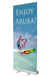 3x7ft Aluminum Pull-Up Retractable Standing Banner 88x200cm