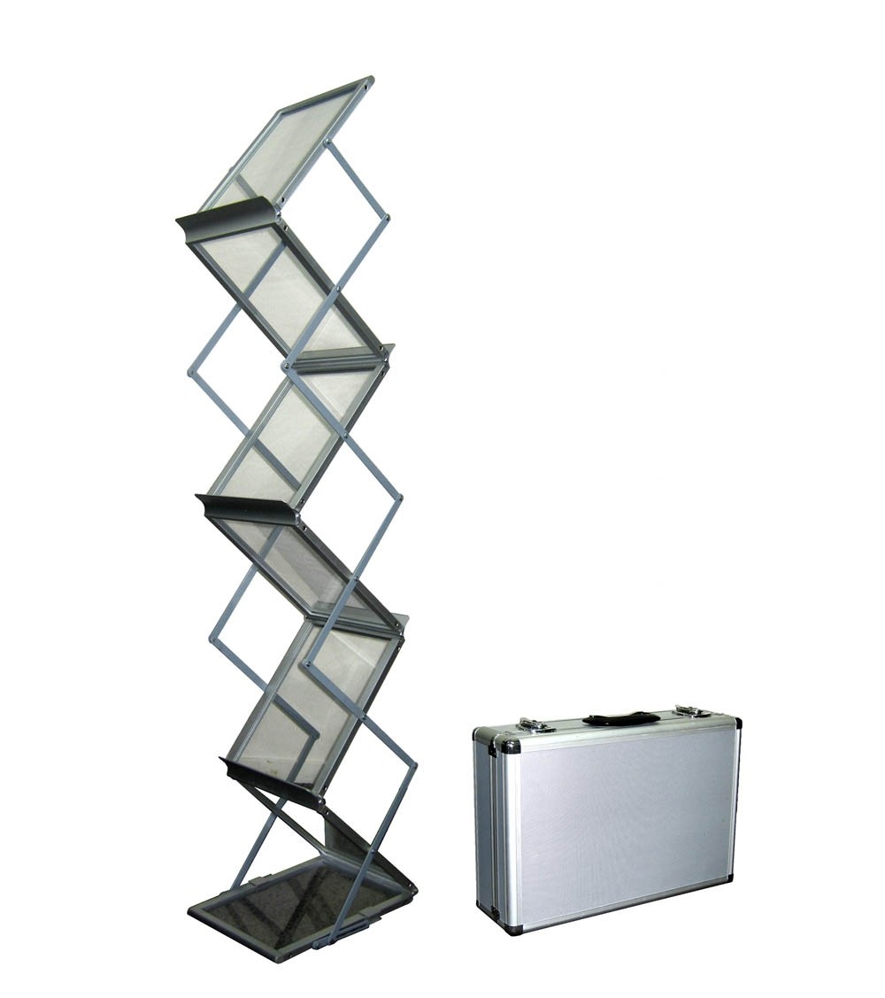 Foldable Metal 6 Pocket Brochure Stand