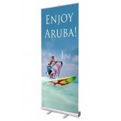 2x5ft Aluminum Pull-Up Retractable Standing Banner 58x160cm